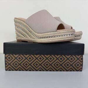 CHARLES BY CHARLES DAVID Jeremy Espadrille Platform Wedge Sandal 10M Natural